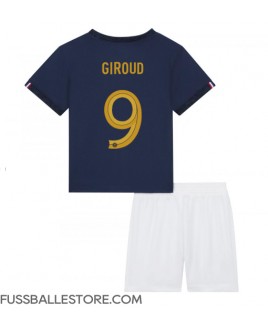 Günstige Frankreich Olivier Giroud #9 Heimtrikotsatz Kinder WM 2022 Kurzarm (+ Kurze Hosen)